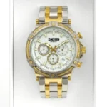Montre Homme SKMEI Chronographe – Bicolore Or et Argent, Cadran Blanc