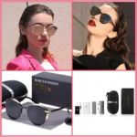 Lunettes de Soleil Polarisées Femme BARCUR BC8705 – Papillon, Monture Noire