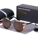 Lunettes de Soleil Polarisées Femme BARCUR BC8705 – Papillon, Marron et Doré