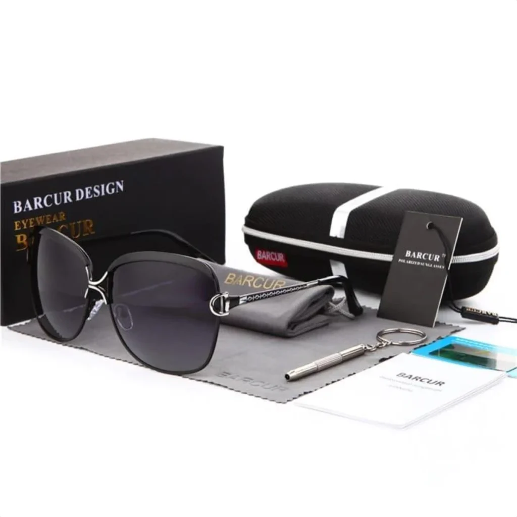 Lunettes de Soleil Polarisées Femme BARCUR BC8712 – Oversize, Verres Gris Dégradés