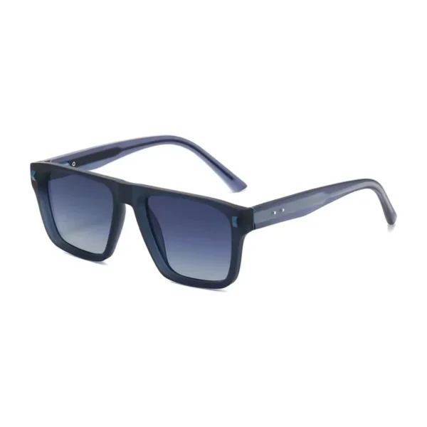 Lunettes de Soleil Polarisées Unisexe BARCUR BC98121 – Carrées Transparentes, Bleu