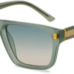 Lunettes de Soleil Polarisées Unisexe BARCUR BC98121 – Carrées Transparentes, Vert-Jaune