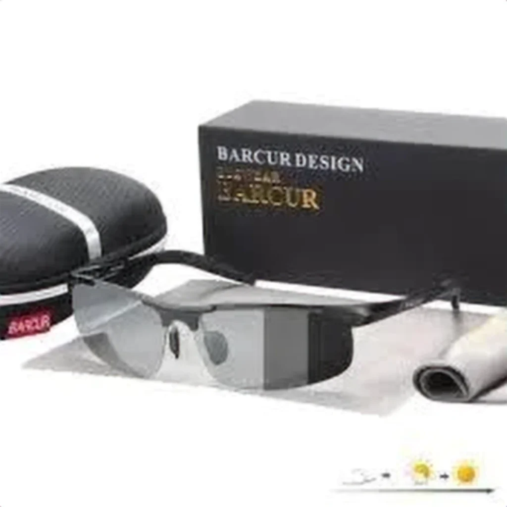 Lunettes de Soleil Polarisées Homme BARCUR BC8916 – Sport Demi-Cerclées, Argentées