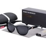 Lunettes de Soleil Polarisées Femme BARCUR BC2572 – Rétro, Noir et Bordeaux