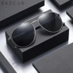 Lunettes de Soleil Polarisées Homme BARCUR BC8374 – Aviateur, Verres Noirs