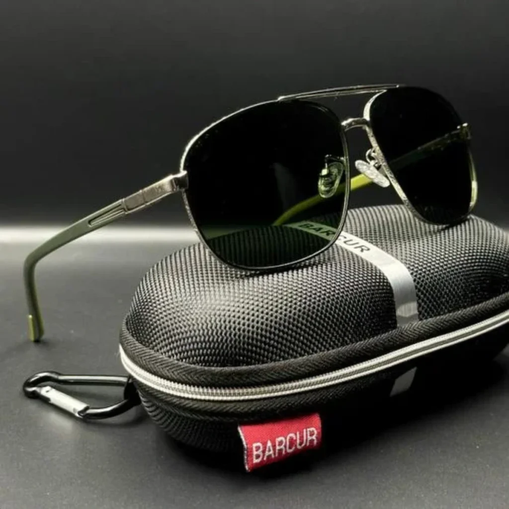 Lunettes de Soleil Polarisées Homme BARCUR BC8360 – Double Pont, Verres Verts