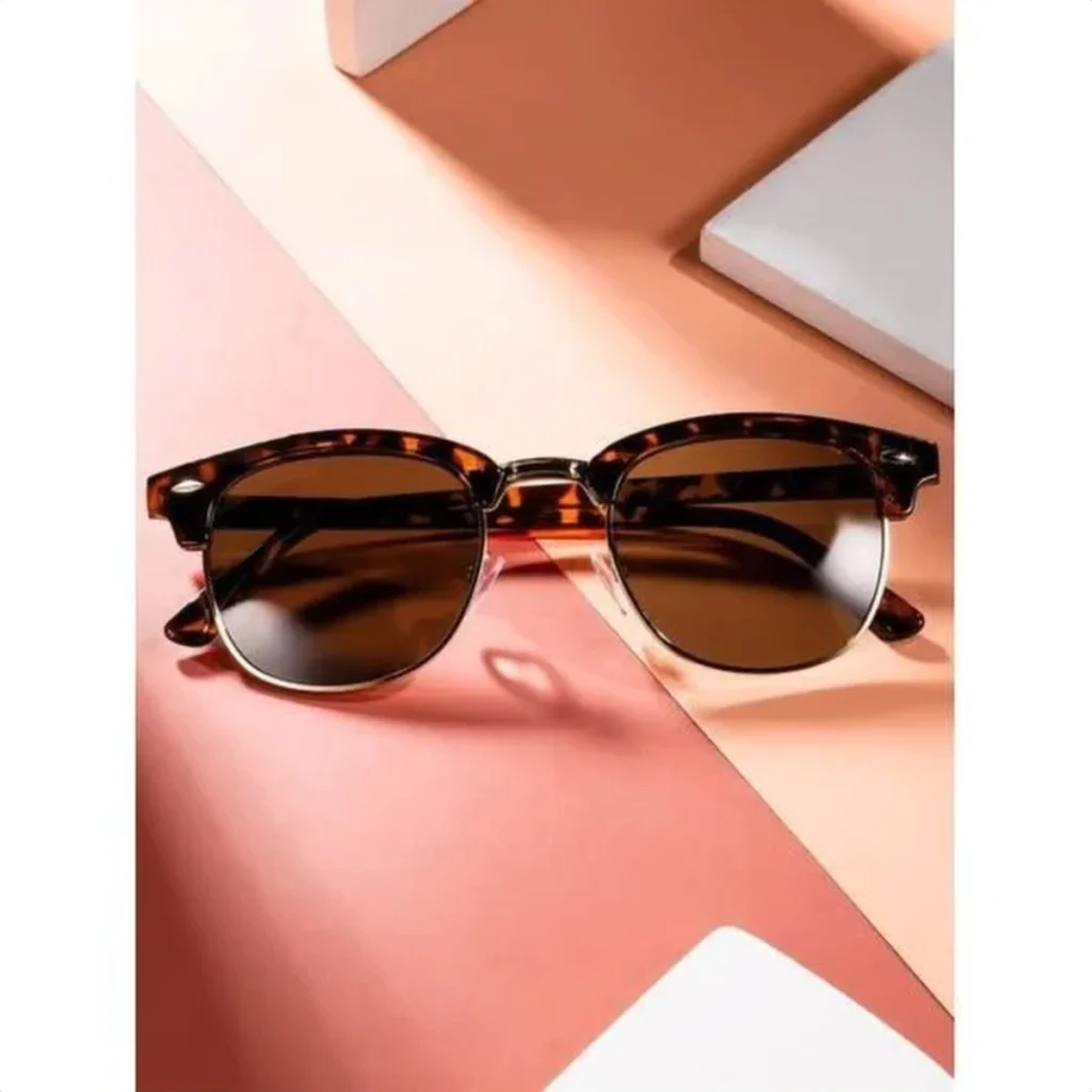 Lunettes de Soleil Polarisées Unisexe BARCUR BC3017 – Clubmaster, Écaille