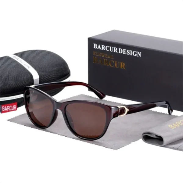 Lunettes de Soleil Polarisées Femme BARCUR BC2572 – Rétro, Marron