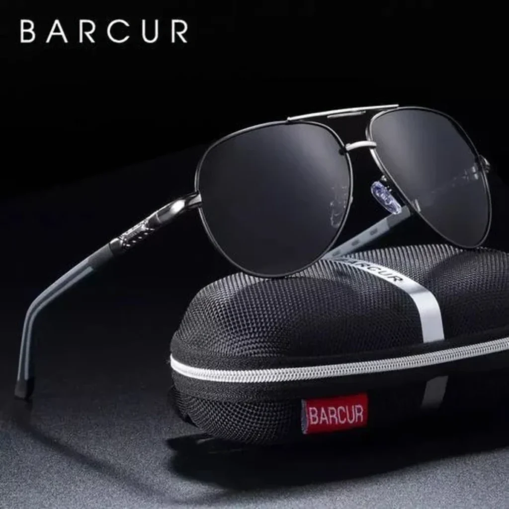 Lunettes de Soleil Polarisées Homme BARCUR BC8768 – Aviateur, Gris Anthracite