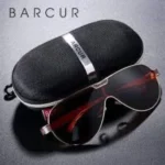 Lunettes de Soleil Polarisées Homme BARCUR BC8940 – Aviateur, Noir et Rouge