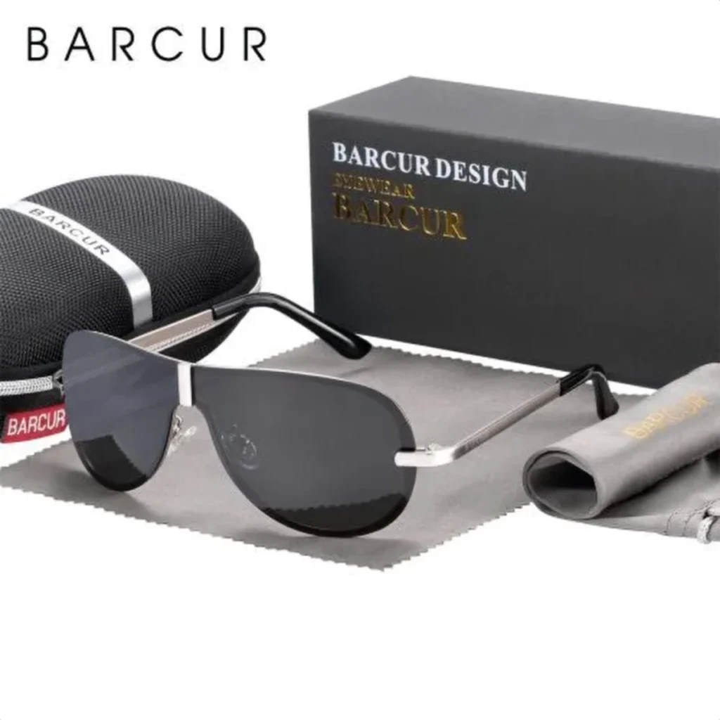 Lunettes de Soleil Polarisées Homme BARCUR BC8940 – Aviateur, Argentées
