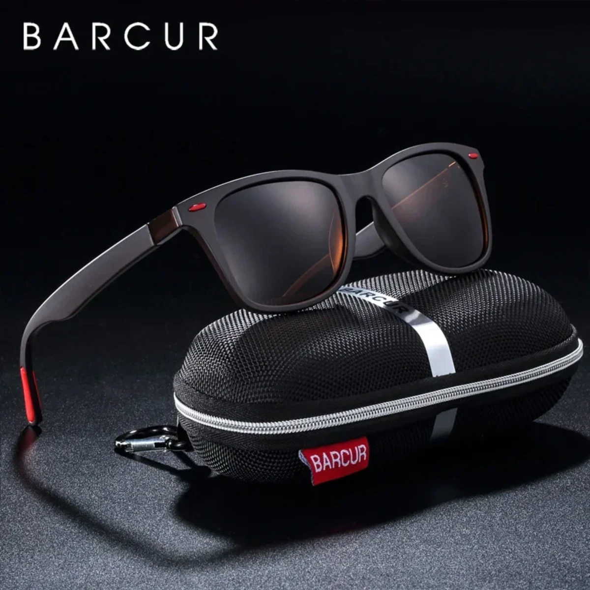 rewak-hd-8782 Lunettes de Soleil Polarisées Unisexe BARCUR BC2130 – Sport Carrées, Noir
