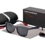 Lunettes de Soleil Polarisées Unisexe BARCUR BC2139 – Sport Carrées, Bleu Foncé