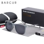 Lunettes de Soleil Polarisées Unisexe BARCUR BC8715 – Carrées, Verres Gris Dégradés