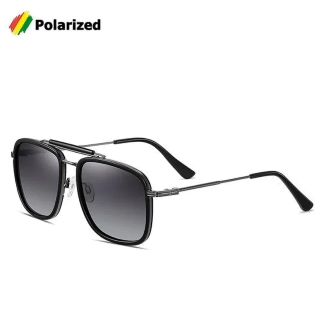 Lunettes de Soleil Polarisées Unisexe BARCUR BC3366 – Double Pont, Gris Anthracite